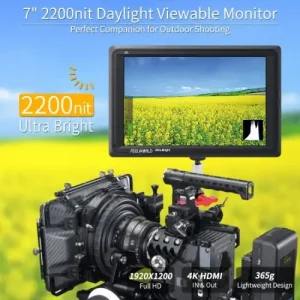 FEELWORLD FW279 7 Inch 2200 nit, Ultra Bright on Camera Field DSLR Monitor, Full HD, 1920x1280