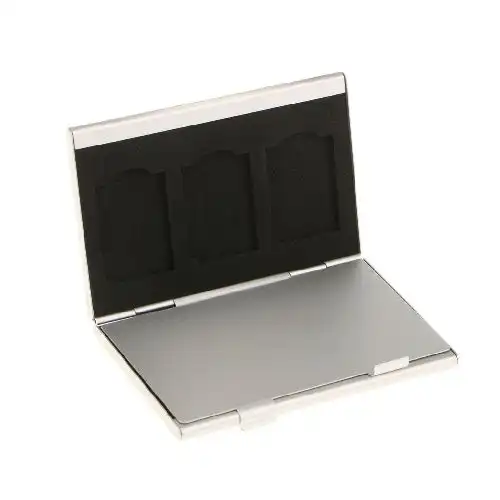 3 in 1 Memory Card Aluminum Alloy Protective Case Box for 3 SD Cards
