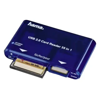 Hama Multi Card Reader, USB 2.0 (480 Mbits) and USB 1.1 2