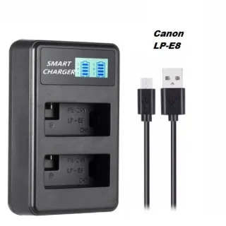USB Charger for Canon LP E8, LPE8, EOS550D, EOS600D, EOS650D, EOS700D 1