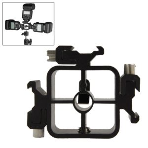 Triple Head Hot Shoe Mount Adapter Flash Holder Bracket Light Stand holder