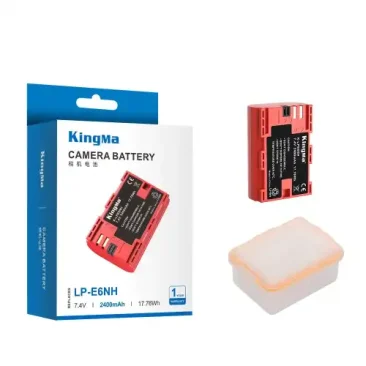 KingMa LP E6NH For Canon EOS R, EOS Ra, 5D, 6D, XC15 Camera Battery, 2400 mAh 1