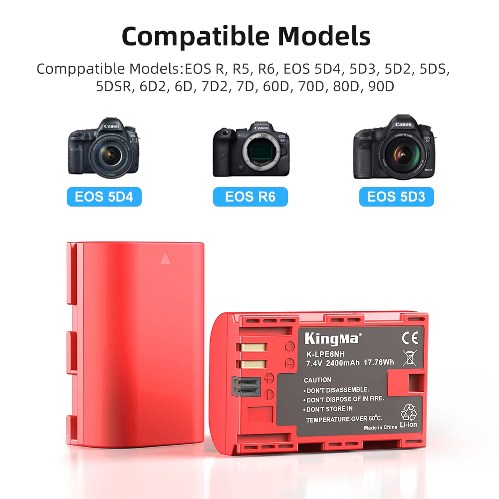 KingMa-LP-E6NH-For-Canon-EOS-R-EOS-Ra-5D-6D-XC15-Camera-Battery-2400-mAh-6 KingMa-LP-E6NH-For-Canon-EOS-R-EOS-Ra-5D-6D-XC15-Camera-Battery-2400-mAh-6