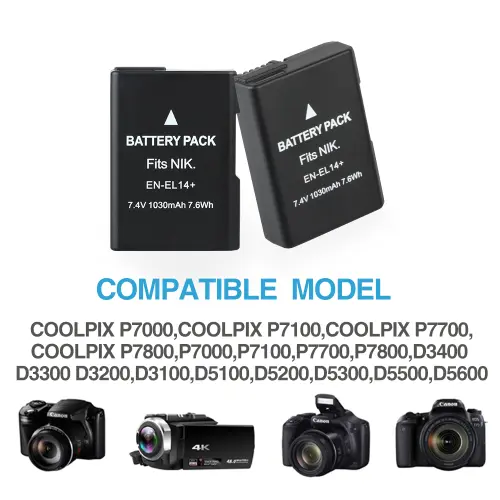 EN EL14 Battery for Nikon D3100, D3300, D5100, D5300, P7000, P7200, P7700 Camera 5 EN EL14 Battery for Nikon D3100, D3300, D5100, D5300, P7000, P7200, P7700 Camera 5
