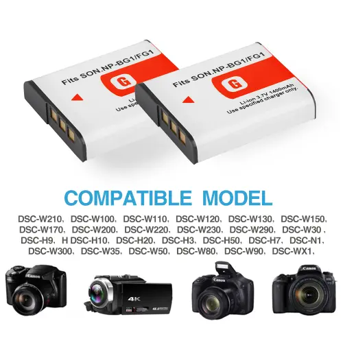 NP BG1, FG1 Battery For Sony W100, WX1, DSC H50, H55, H3, H7, H9, DH10, DH20 Camera 4