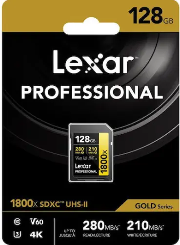 Lexar Professional 1800x SDXC 128GB Class 10 U3 V60 UHS II 3 Lexar Professional 1800x SDXC 128GB Class 10 U3 V60 UHS II 3