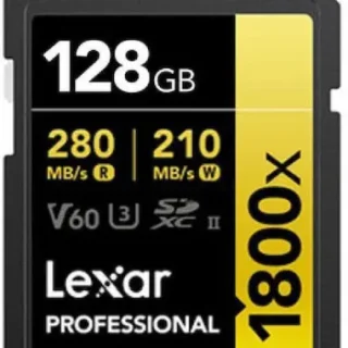 Lexar Professional 1800x SDXC 128GB Class 10 U3 V60 UHS II