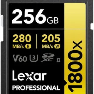 Lexar Professional 1800x SDXC 256GB Class 10 U3 V60 UHS II