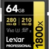 Lexar Professional 1800x SDXC 64GB Class 10 U3 V60 UHS II Lexar Professional 1800x SDXC 64GB Class 10 U3 V60 UHS II