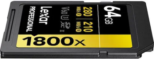 Lexar Professional 1800x SDXC 64GB Class 10 U3 V60 UHS II 2 Lexar Professional 1800x SDXC 64GB Class 10 U3 V60 UHS II 2